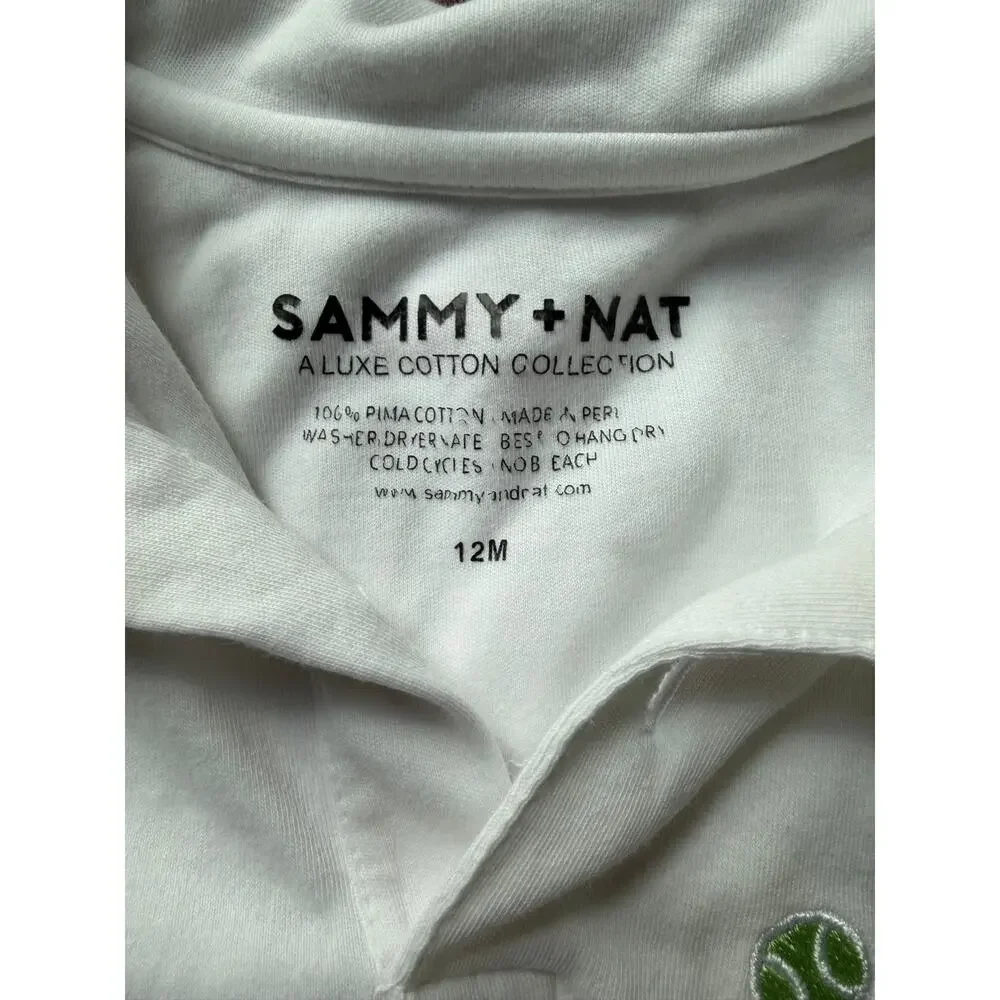 Sammy + Nat riley polo romper tennis embroidered 12m